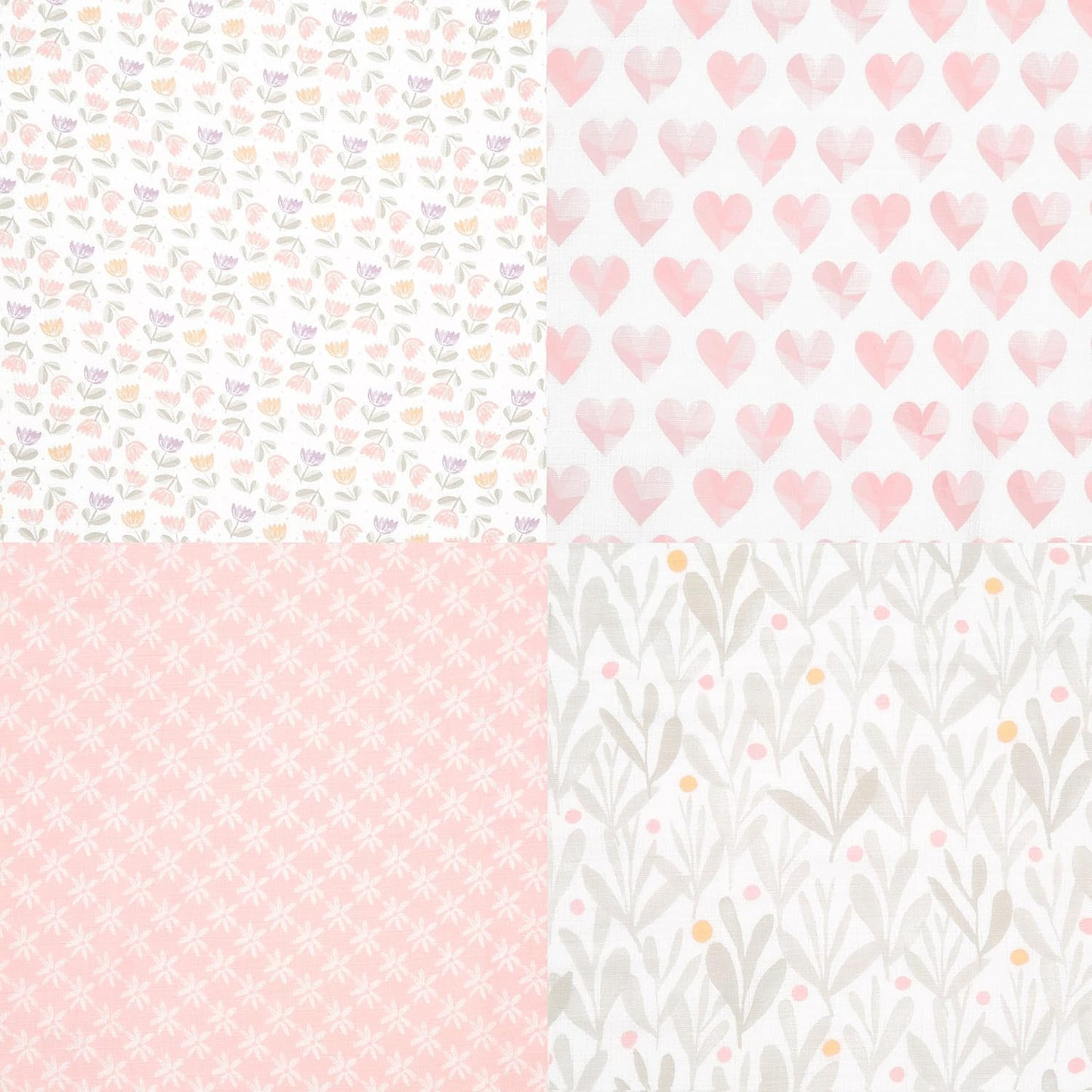 aden + anais Essentials Swaddle Blanket, Boutique Muslin Blankets for Girls & Boys, Baby Receiving Swaddles, Ideal Newborn & Infant Swaddling Set, Perfect Shower Gifts, 4 Pack, Piece of My Heart
