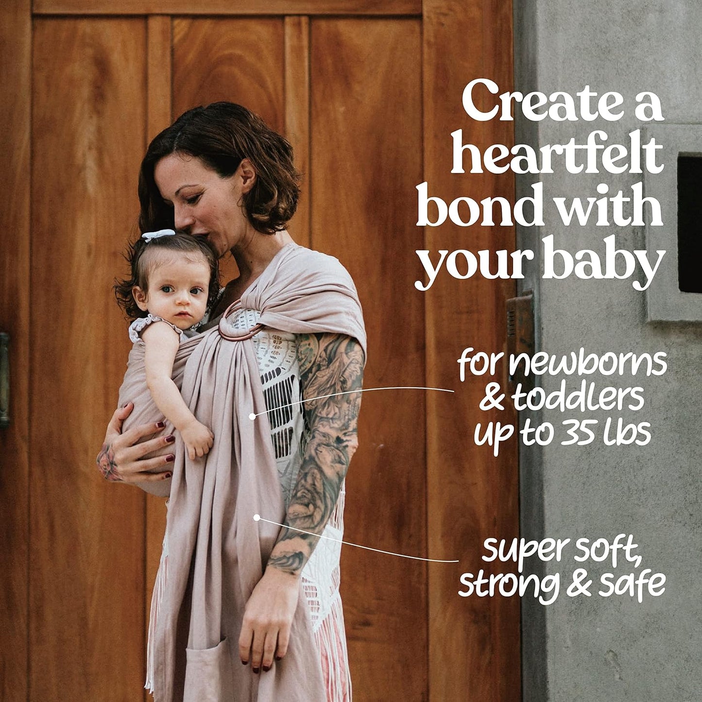 Nalakai Ring Sling Baby Carrier, Soft Linen Baby Sling, Baby Wrap, Comfort, Style, and Giving Back - Carry Your Little One with Love