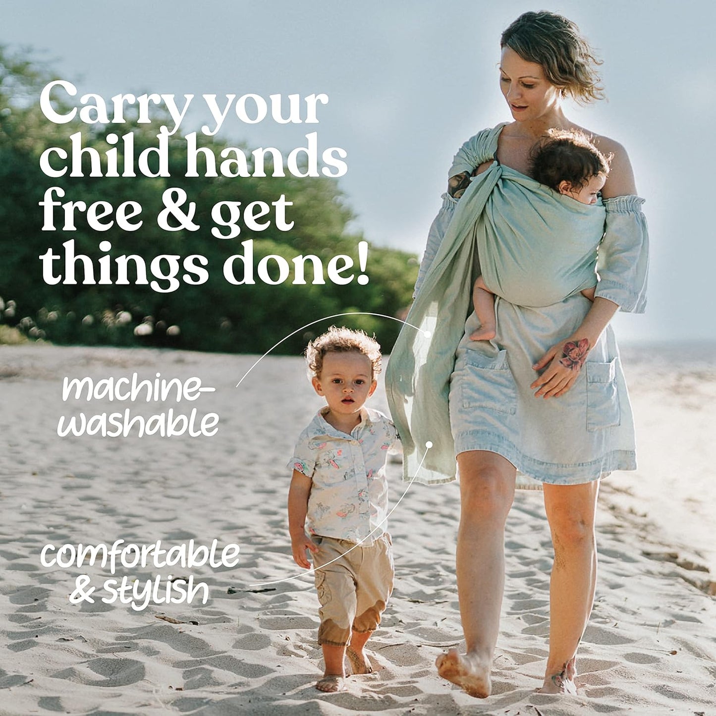 Nalakai Luxury Ring Sling Baby Carrier, Soft Linen Blend Baby Sling, Baby Wrap, Wear Your Little One Close to Your Heart, Comfort, Style