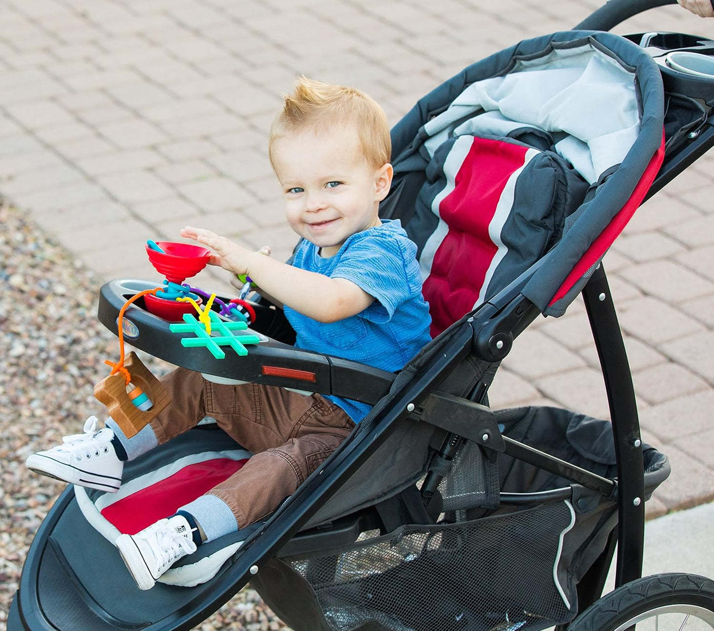 Grapple, The Baby Suction Cup Toy Holder for High Chair, Stroller and Teething Toys for Babies 6-12 Months. One of Your Baby Must Haves!