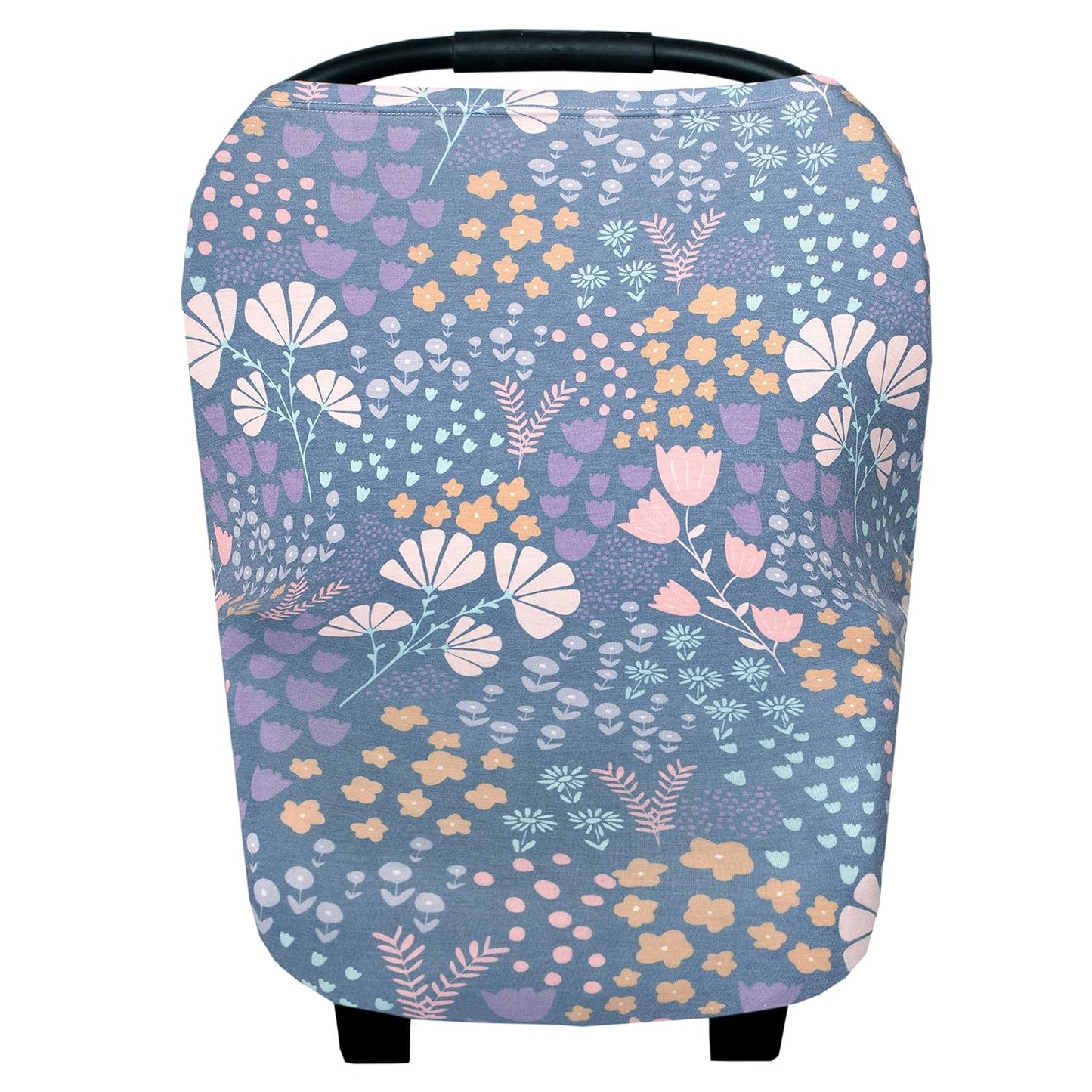 Baby Car Seat Cover Canopy and Nursing Cover Multi-Use Stretchy 5 in 1 Gift Meadow by Copper Pearl