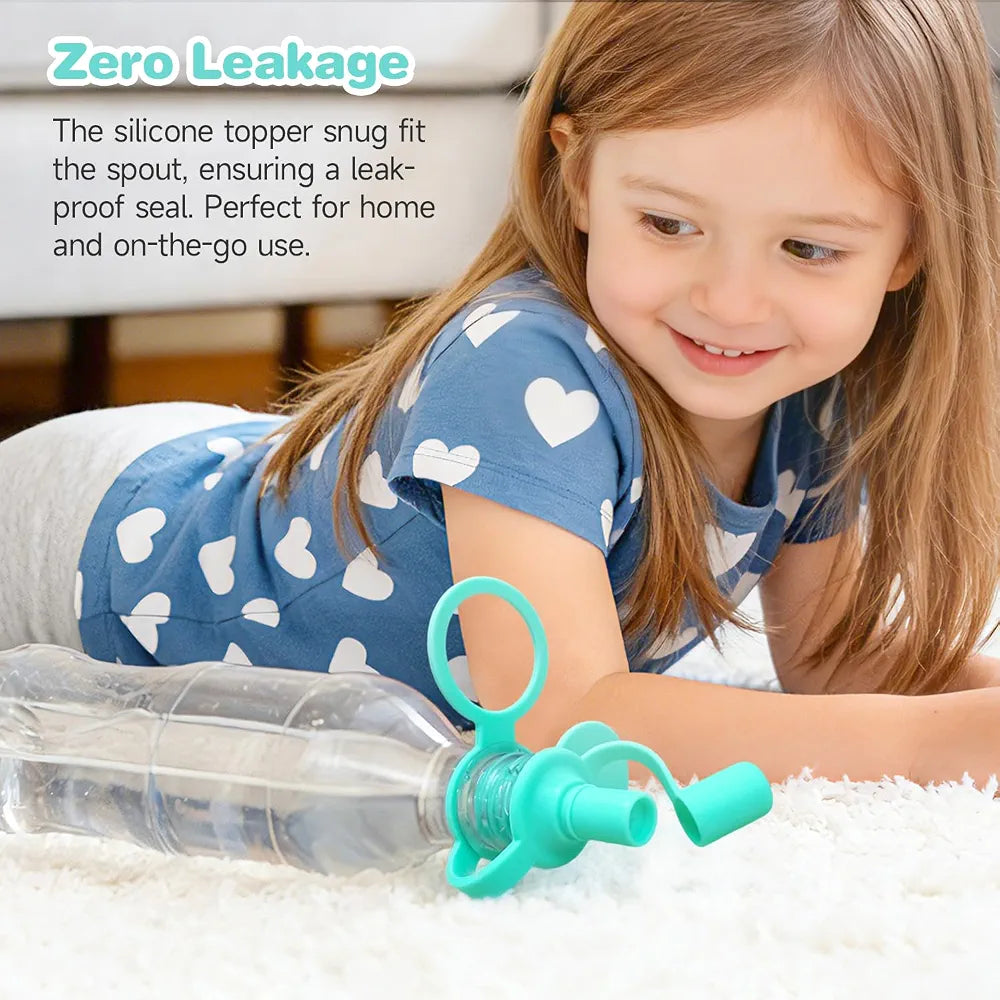 Morlike Living Water Bottle Spout Adapter, Silicone Baby Water Bottle Adapter for Toddlers, Protects Kids Mouth - No Spill & BPA Free (Mix - 4 Pack)